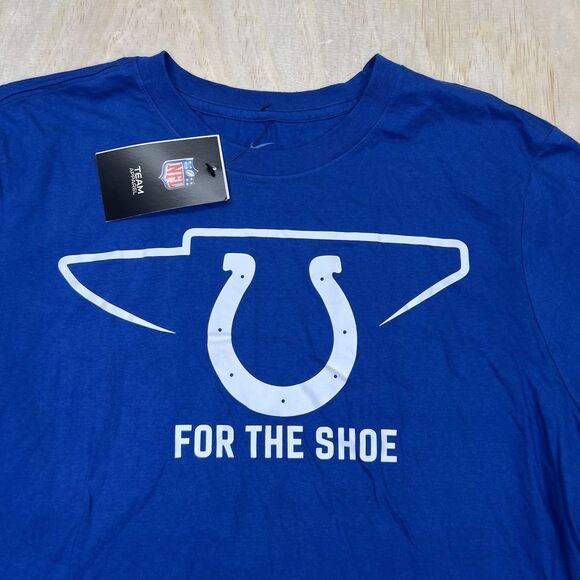 NEW Indianapolis Colts Nike Essential Local Phrase Cotton Shirt Blue LG - Picture 3 of 11